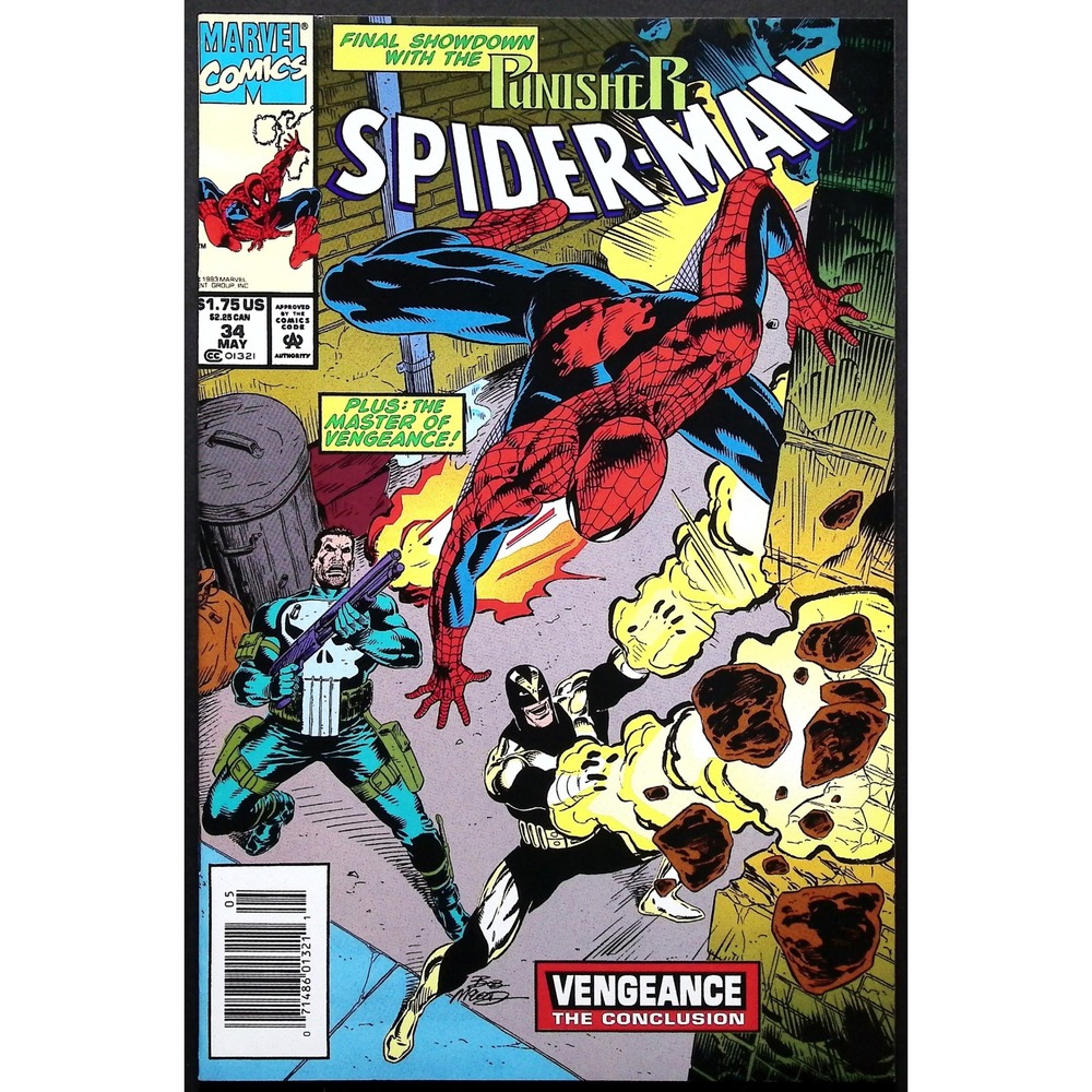 Marvel Comics Spider-Man #34 Newsstand Punisher 1992 Comic‎ Book
